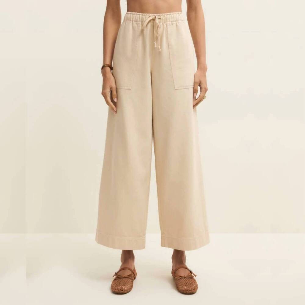 NEW Z SUPPLY daycation twill ankle pant in parchment